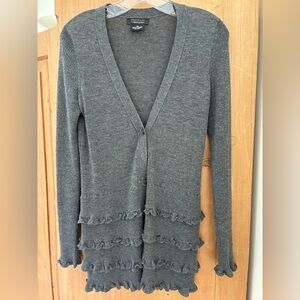 Bloomingdale’s cashmere cardigan with ruffles